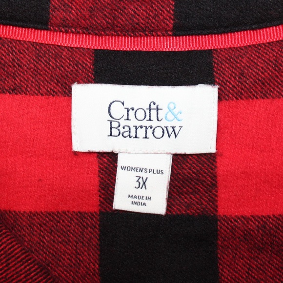 Croft & Barrow Buffalo plaid flannel shirt (women’s 3X) (NWT) - Picture 7 of 10